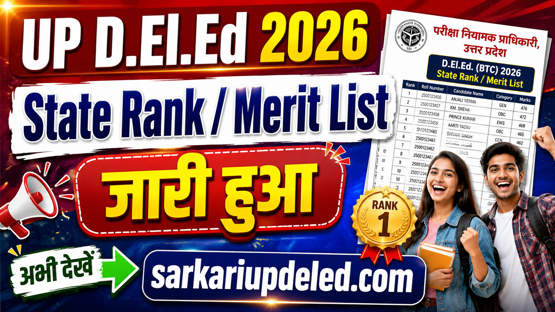 UP DELED State Rank 2026